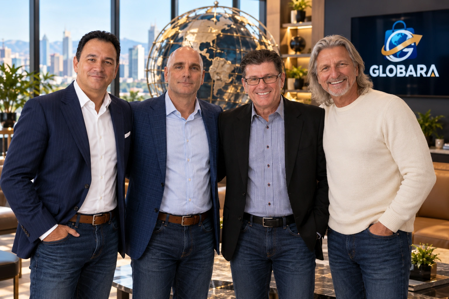 The four GLOBARA co-founders together in a leadership meeting