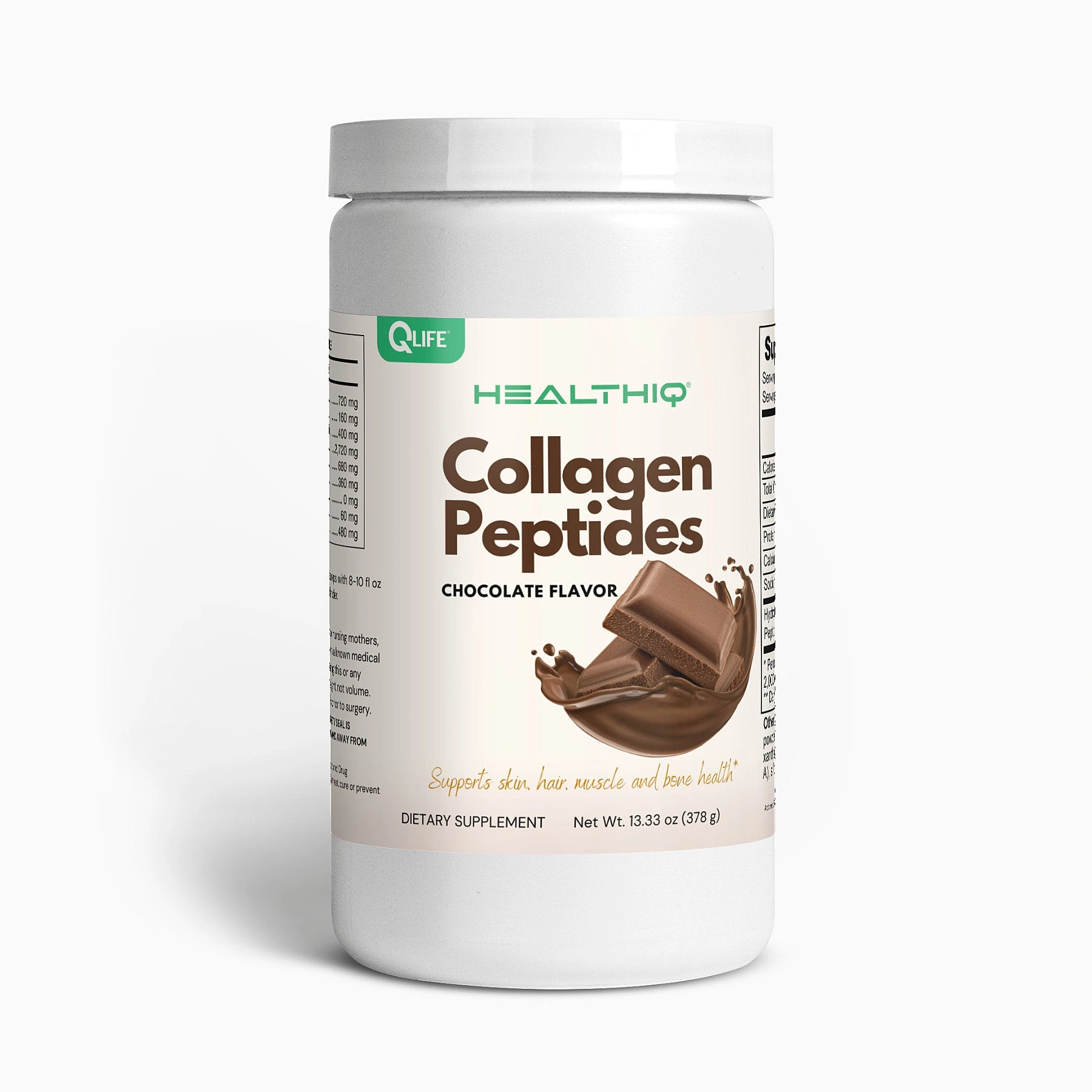 HEALTHIQ Grass-Fed Collagen Peptides Powder — Chocolate — HEALTHIQ